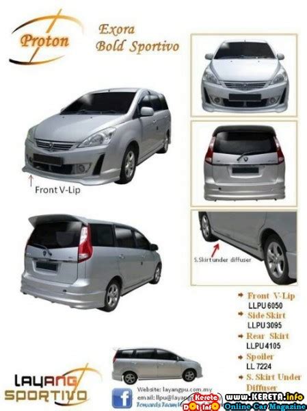 Proton Exora Bold Body Kit Skirting Diffuser Spoiler