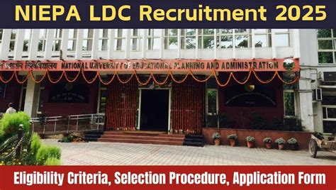 Niepa Ldc Recruitment Notice Out For Clerk Post Online Form Examzy