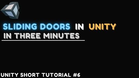 How To Make A Sliding Door In Unity In Minutes Youtube