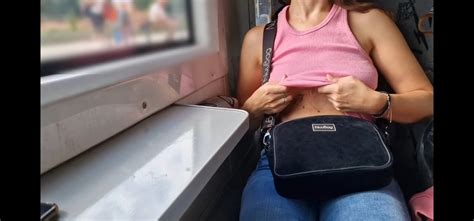 I Flash My Tits In Public On The Train Public Nudity Porn Feat Jondickflash Xhamster