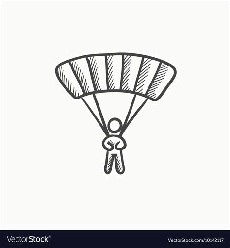 Skydiving sketch icon Royalty Free Vector Image