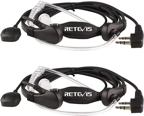 Retevis Pin Walkie Talkie Earpiece Throat Mic Headset Compatible With