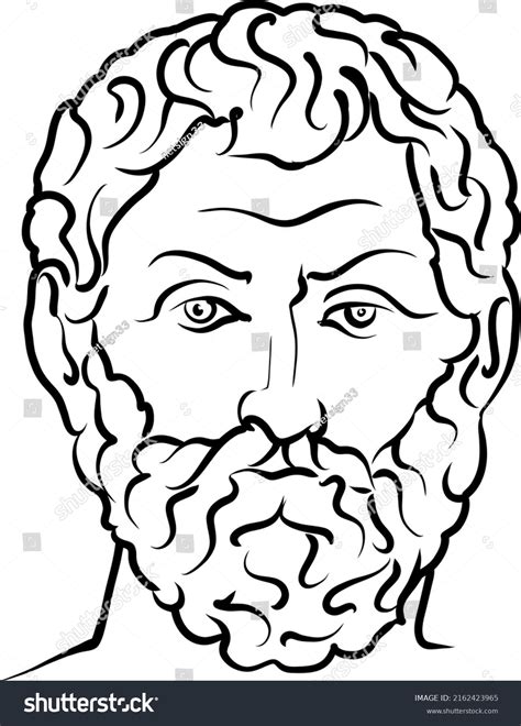 Thales Miletus Modern Vector Drawing Handdrawn Stock Vector Royalty