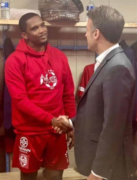 Samuel Eto O Affronte Emmanuel Macron Dans Un Match Caritatif