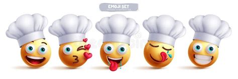 Chef Emoji Characters Vector Set Emojis Cook Baker Clip Art Character