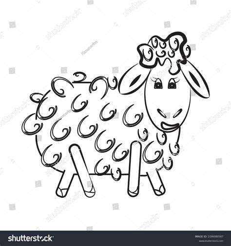 Funny Sheep Cartoon Sketch Vector Drawing Stock Vector (Royalty Free) 2180080587 | Shutterstock