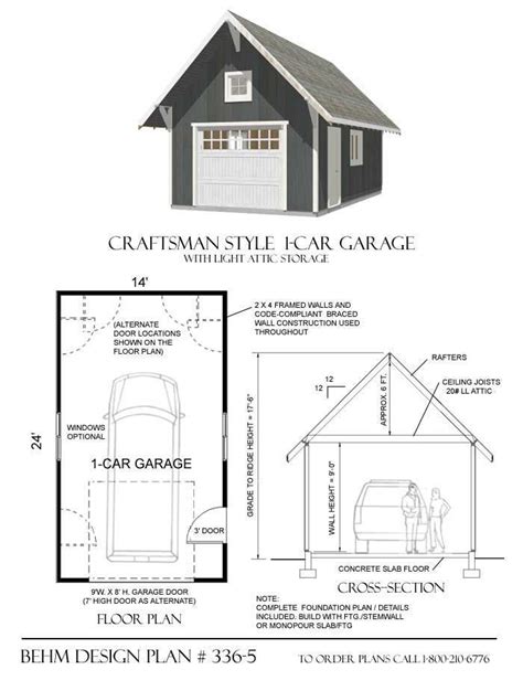 Single Car Garage With Loft Plan Dr One Car Garage With Free