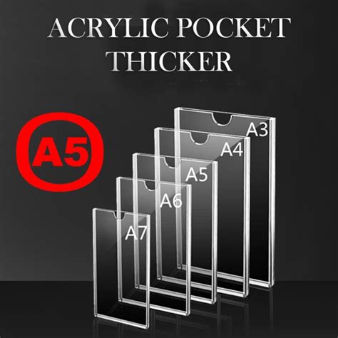 Jual Akrilik Pocket Thicker Frame Acrylic Display Dinding Bening A5