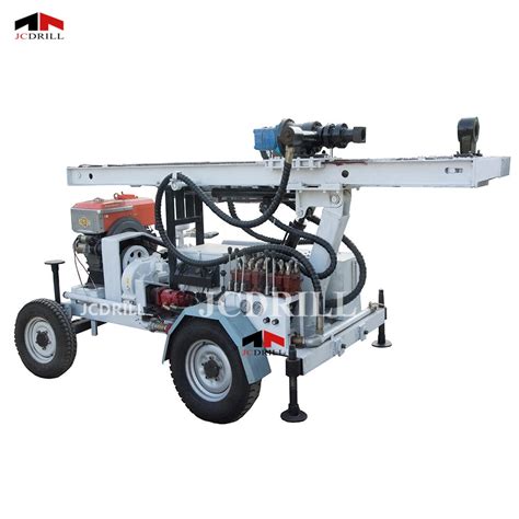 M Trailer Wheels Water Well Drilling Rig Borehole Drill Machine