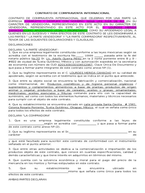 Contrato De Compraventa Internacional Carta De Crédito Arbitraje