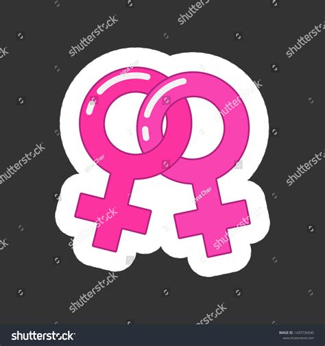 Vector Illustration Gender Symbols Icons Lesbian เวกเตอรสตอก ปลอดคาลขสทธ