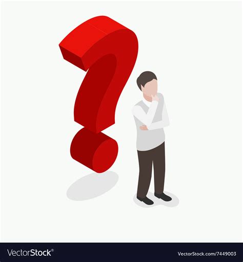 Isometric People With Question Mark Royalty Free Vector