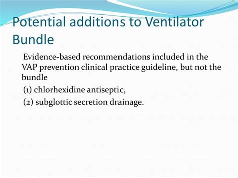 Bundles To Prevent Ventilator Associated Pneumonia Ppt