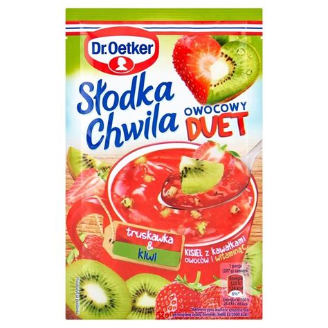 Dr Oetker Słodka Chwila Kisiel z kawałkami owoców truskawka kiwi 32