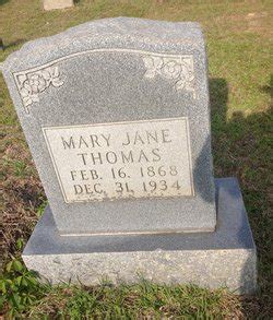 Mary Jane Christian Thomas 1868 1934 Mémorial Find a Grave