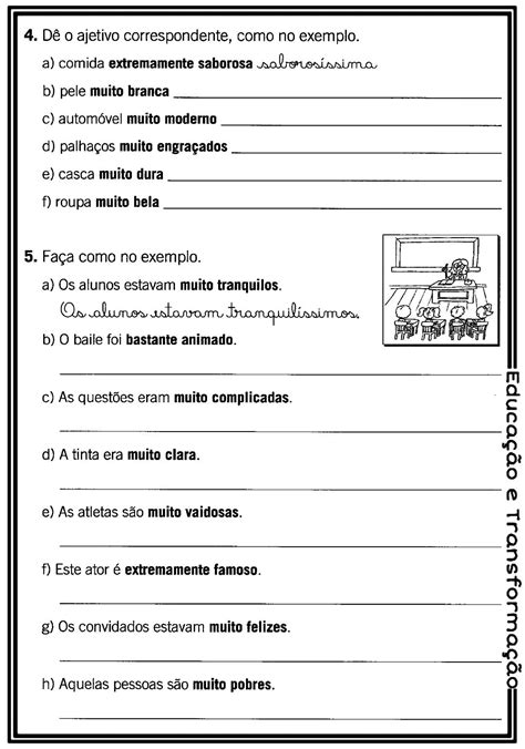 Atividades Sobre Locução Adjetiva 5 Ano Com Gabarito Librain