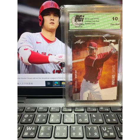 大谷翔平 大谷 翔平 Wbc 二刀流 Topps Leaf 滿分 鑑定卡mlb 新人卡 Shohei Ohtani Rc 蝦皮購物