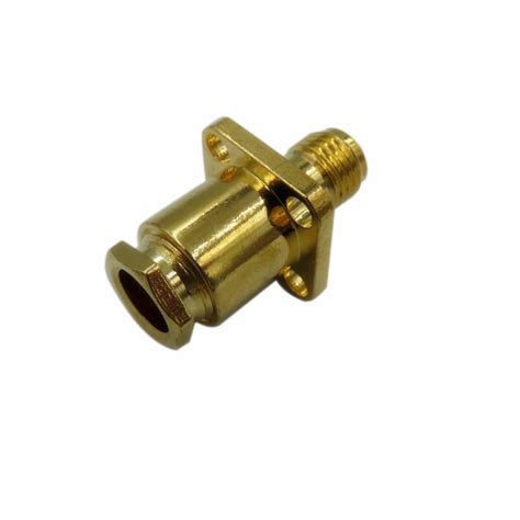 RF Coaxial SMA Female 12 7mm Square Flange Clamp Connector For Rg223