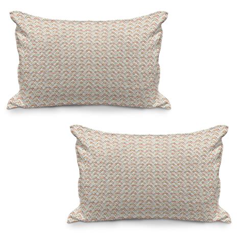 Abstract Quilted Pillowcover Set Of 2 Geometric Shapes Pattern