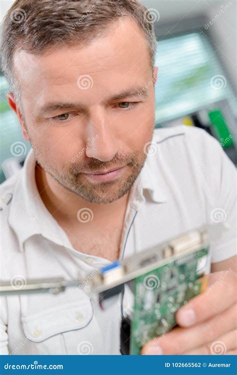 Man Fixing PC Componant Stock Photo Image Of Assembly 102665562