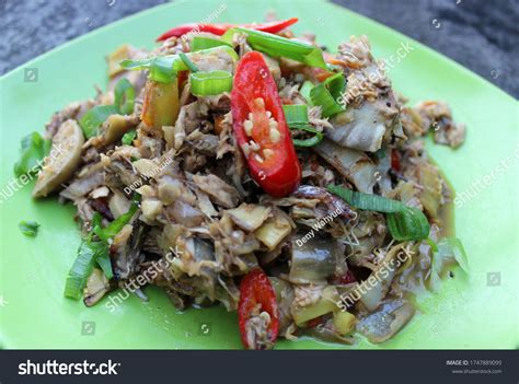 Tumis Jantung Pisang Sauteed Banana Blossom Stock Photo 1747889099