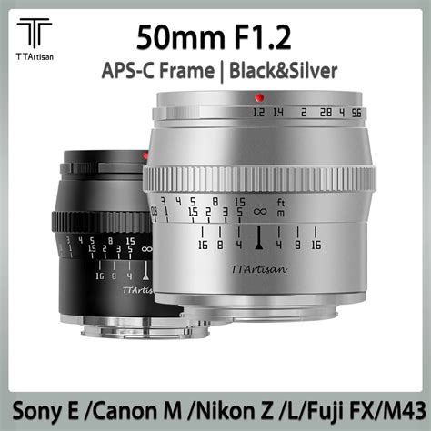 TTArtisan 50mm F1 2 APS C Manual Focus Camera Lens For Sony E Fuji X