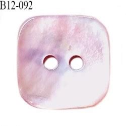 Bouton carré nacre 12 mm couleur rose pastel largeur 12 mm 2 trous prix