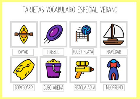 Conciencia Sem Ntica Tarjetas Vocabulario Verano