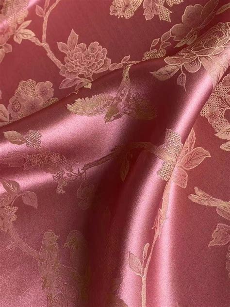 Jacquard Silk Fabric By The Yard Etsy