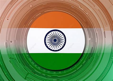 Indian Independence Day Background With Round Digital Effects Indian