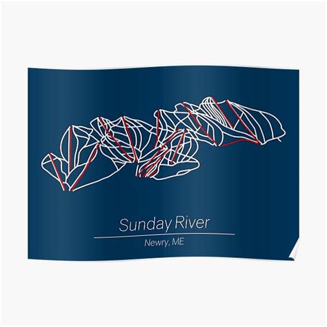 "Sunday River Trail Map" Poster for Sale by ChasingGnarnia | Redbubble