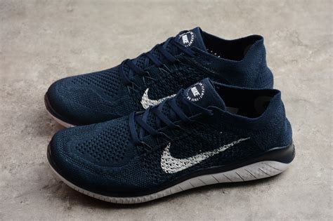 Nike Free Rn Flyknit 2018 Navy Blue White Fleet Blue Mens Running Shoes ...