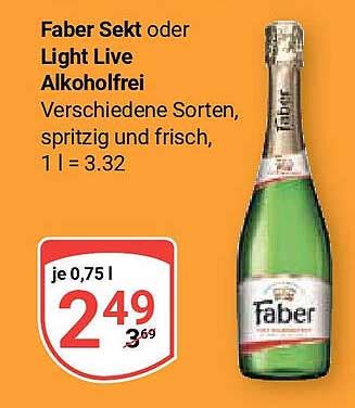 Faber Sekt Oder Light Live Alkoholfrei Angebot Bei Globus 1Prospekte De