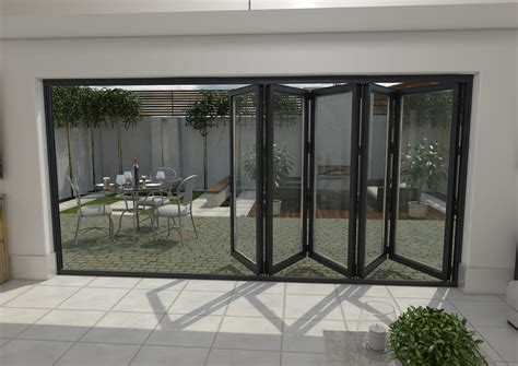 Mm Grey Aluminium Bifold Doors Left Bifold Doors At Climadoor