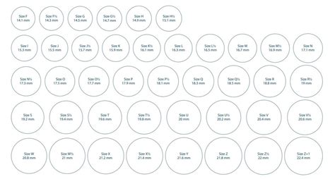 International Ring Size Chart - Aqua Gems Jewels