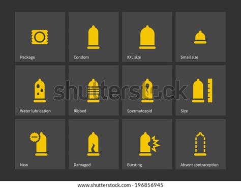 Condom Safe Sex Icons Vector Illustration Stock Vector Royalty Free