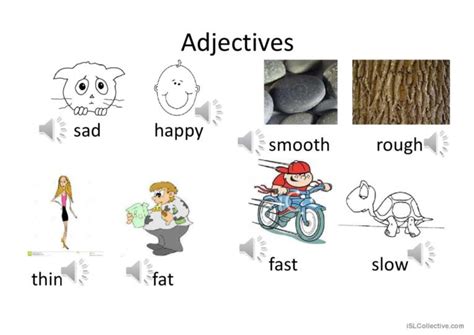 Adjectives Audio And Pictures Voca Espa Ol Ele Powerpoints