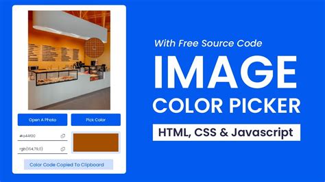 Image Color Picker Javascript Project With Source Code Youtube