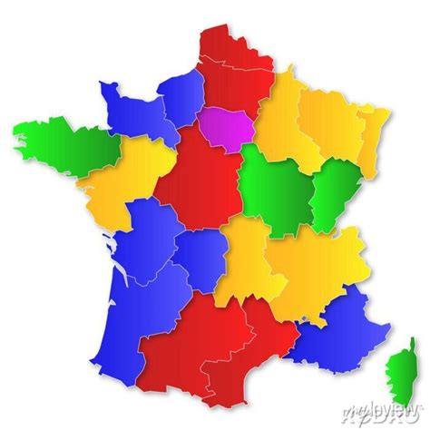 Carte Des Nouvelles R Gions Wall Stickers Merge Reform