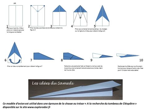 Modèle d avion en papier facile à plier