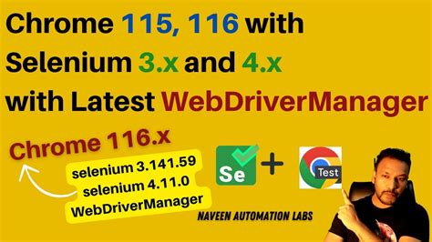 Chrome 116 With Selenium 3 X And 4 X With WebDriverManager Latest