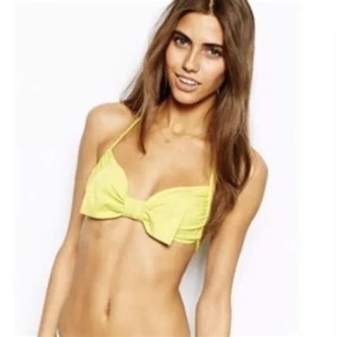 Lolli Swim Neon Yellow Bow Bikini Top Gem