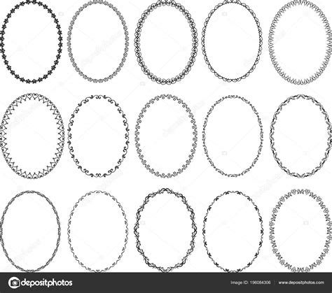 Set Decorative Oval Borders Design Elements ⬇ Vector Image By