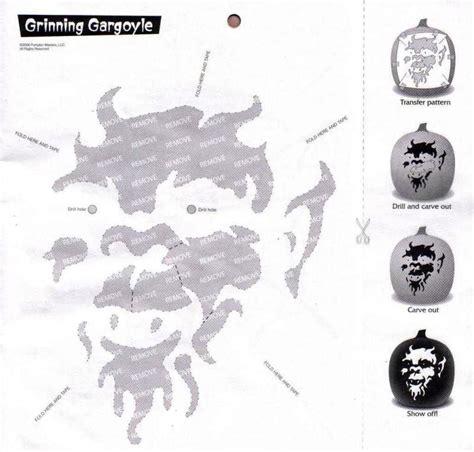 Gargoyle (Free Pumpkin Stencil - Pumpkin Pattern - Pumpkin Template ...