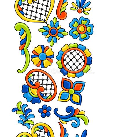 Mexican Talavera Seamless Pattern Decorative Background With