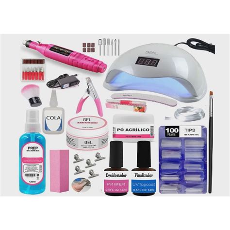 Kit Alongamento De Unha Gel Completo Acrigel Manicure Profissional Top