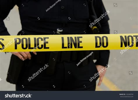 Crime Scene Tape Street Officer Background Stock Photo 132200759 ...