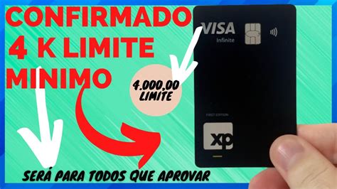 Cart O De Cr Dito Xp Visa Infinite Limite Minimo De Mil Reais