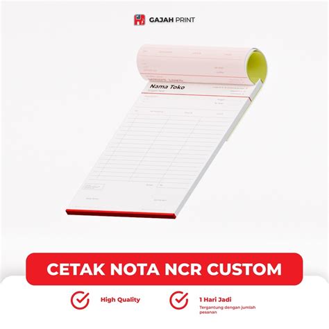 Jual Cetak Nota NCR Ukuran A4 A5 A6 1 3 Folio Nota NCR Shopee