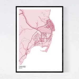 Dahab, Egypt Map Art Print Many Styles Art Quality Paper Fast Delivery ...